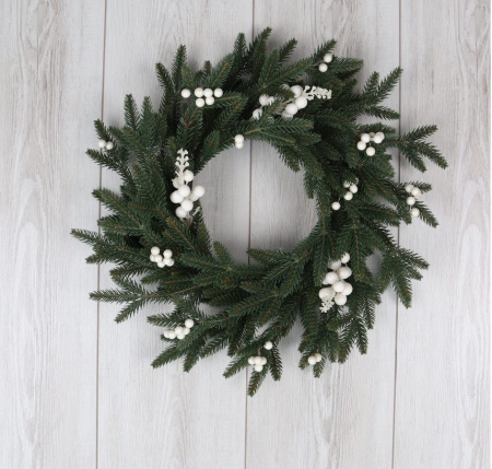 Рождественский венок "Итальянский с белыми ягодами" Рождественский венок "Итальянский с белыми ягодами"