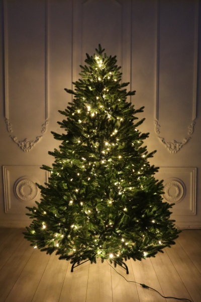 Ель "Финская Премиум" зонтик с гирляндой 2 м